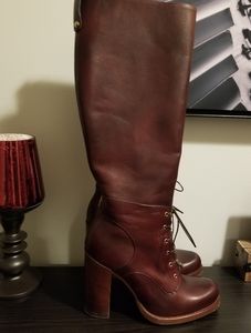 Leather tall boots size 38